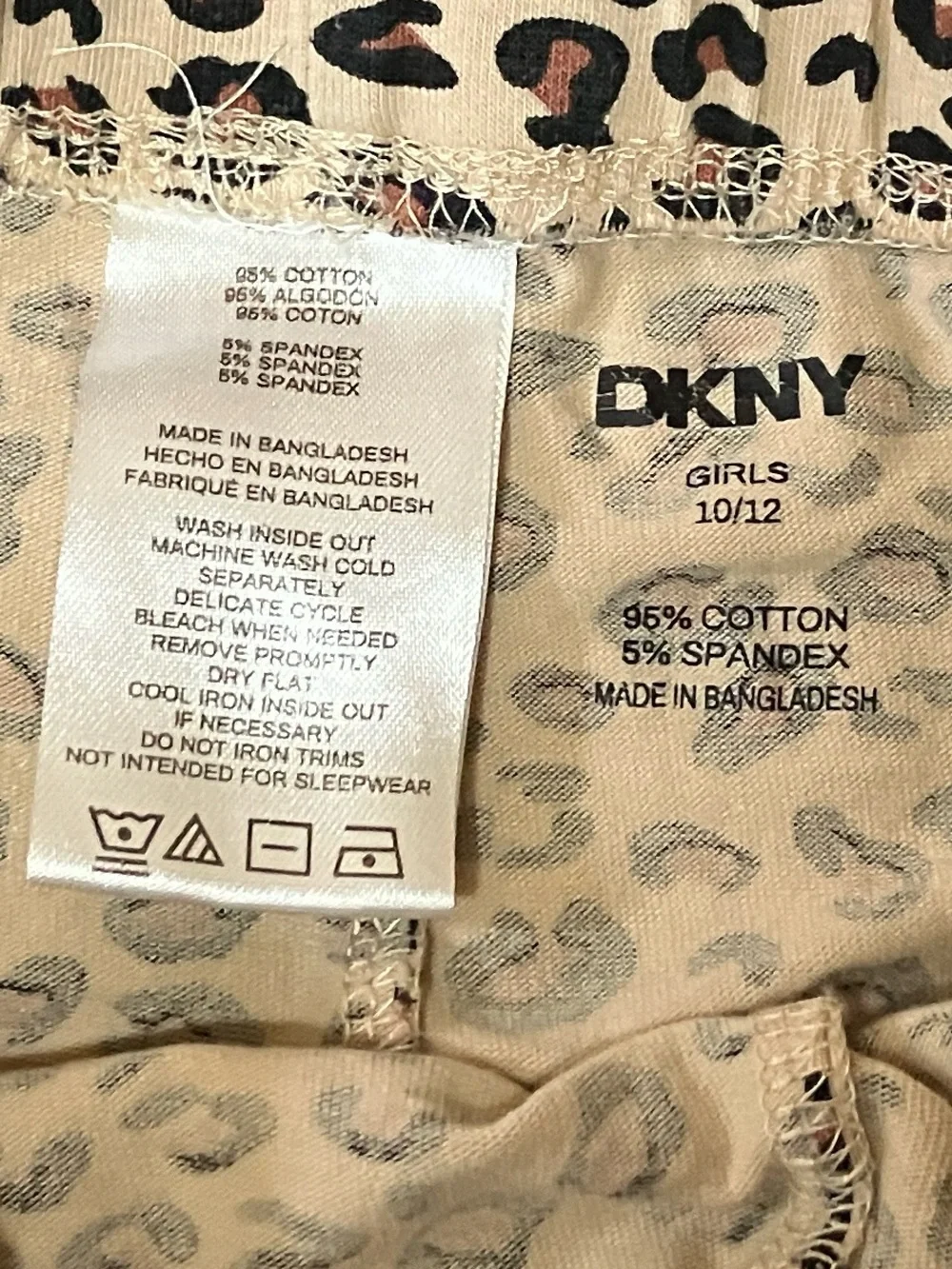 DKNY Kids Beige and Black Leopard Print Flared Leggings